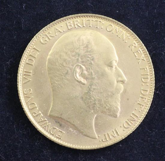 An Edward VII gold two pounds, 1902,